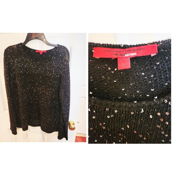 Black L Sweater with sequins by Narciso Rodriguez - Picture 1 of 1